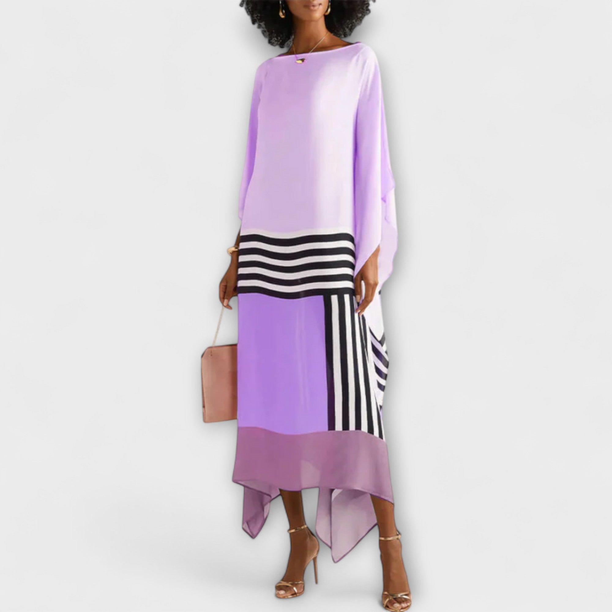 Elenora - Ģeometrisks kaftans ar brīvu griezumu