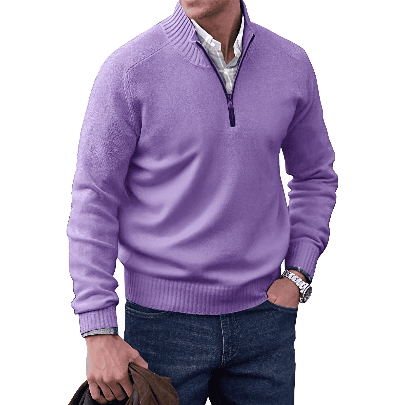 Martin – Luksusa Vīriešu Pulovers ar Polo Zipsu