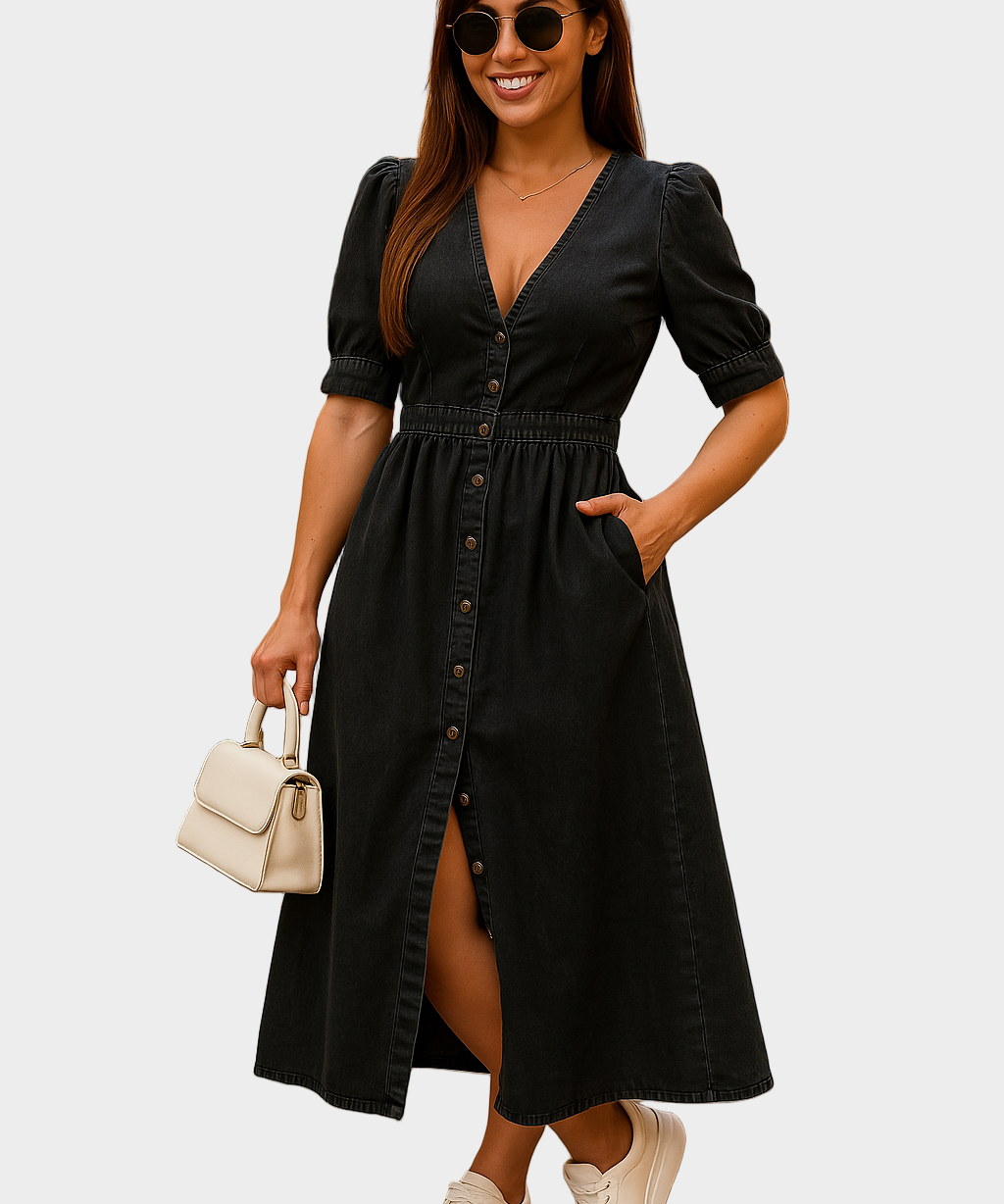 Denim kleita ar pogām