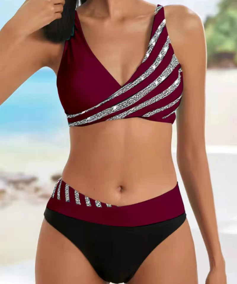 Mona - Drukāts bikini siltos toņos