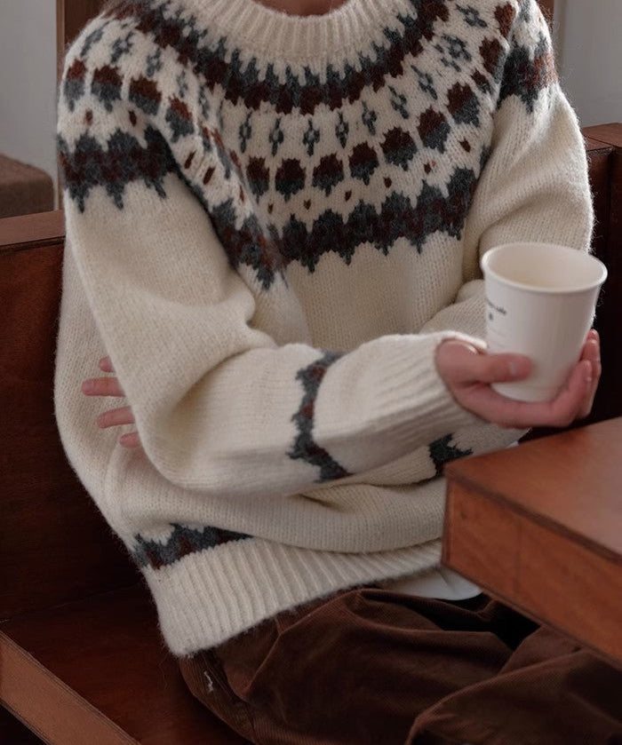 Tomáš – Vintage Apaļš Džemperis Vīriešiem