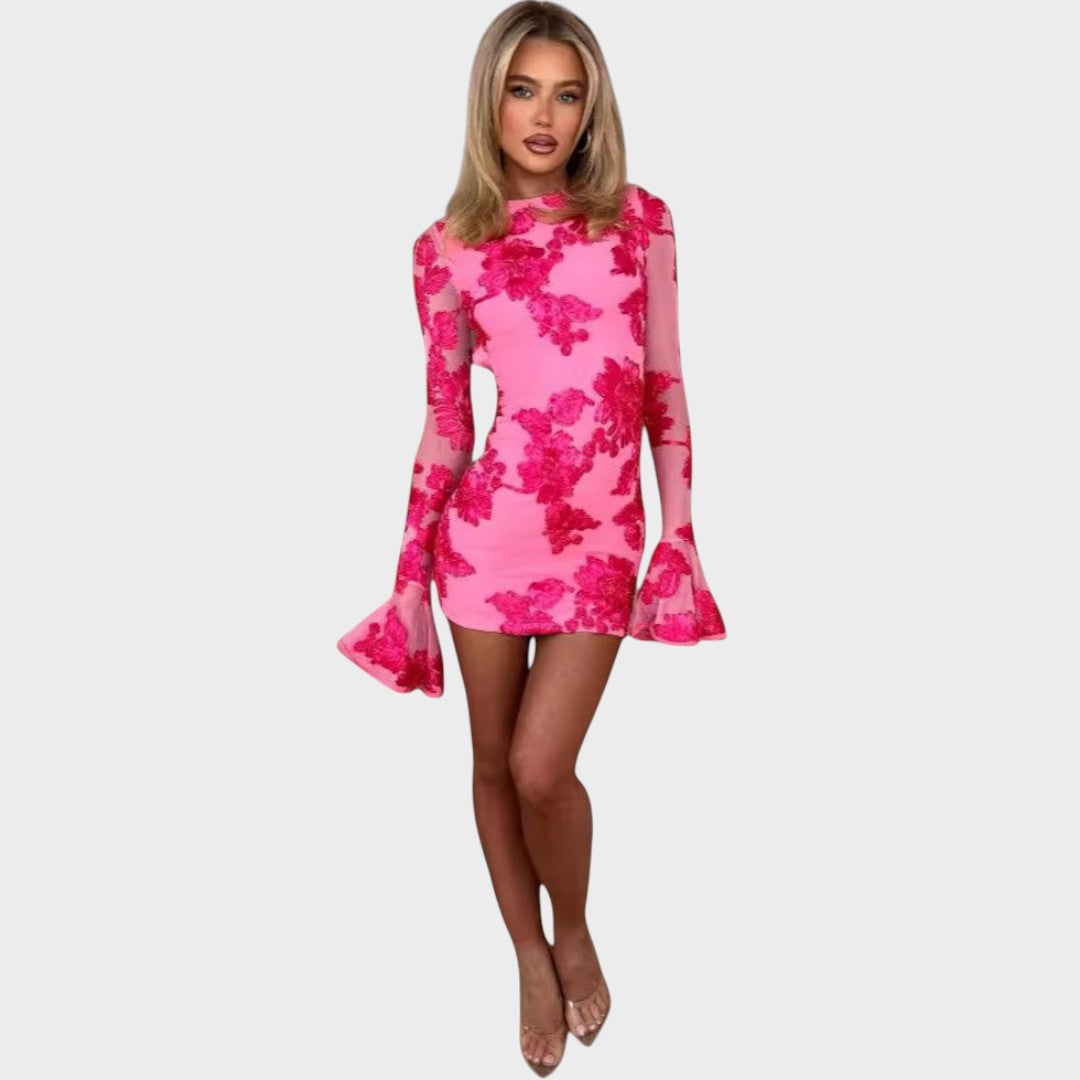 Ivana - Ziedu kleita ar plašām piedurknēm