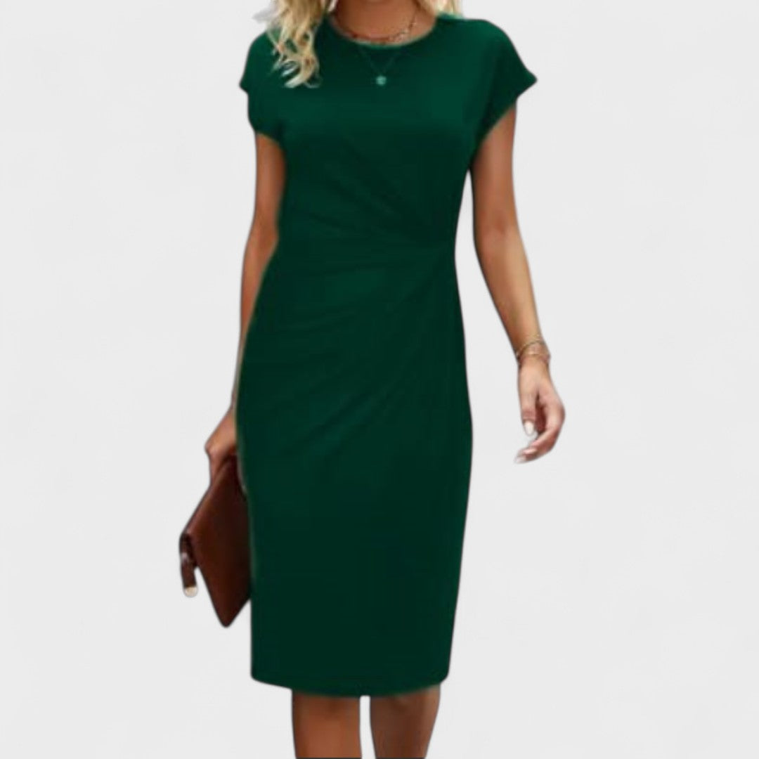 Elvira | Eleganta kleita ar īsām piedurknēm piedurknēm".