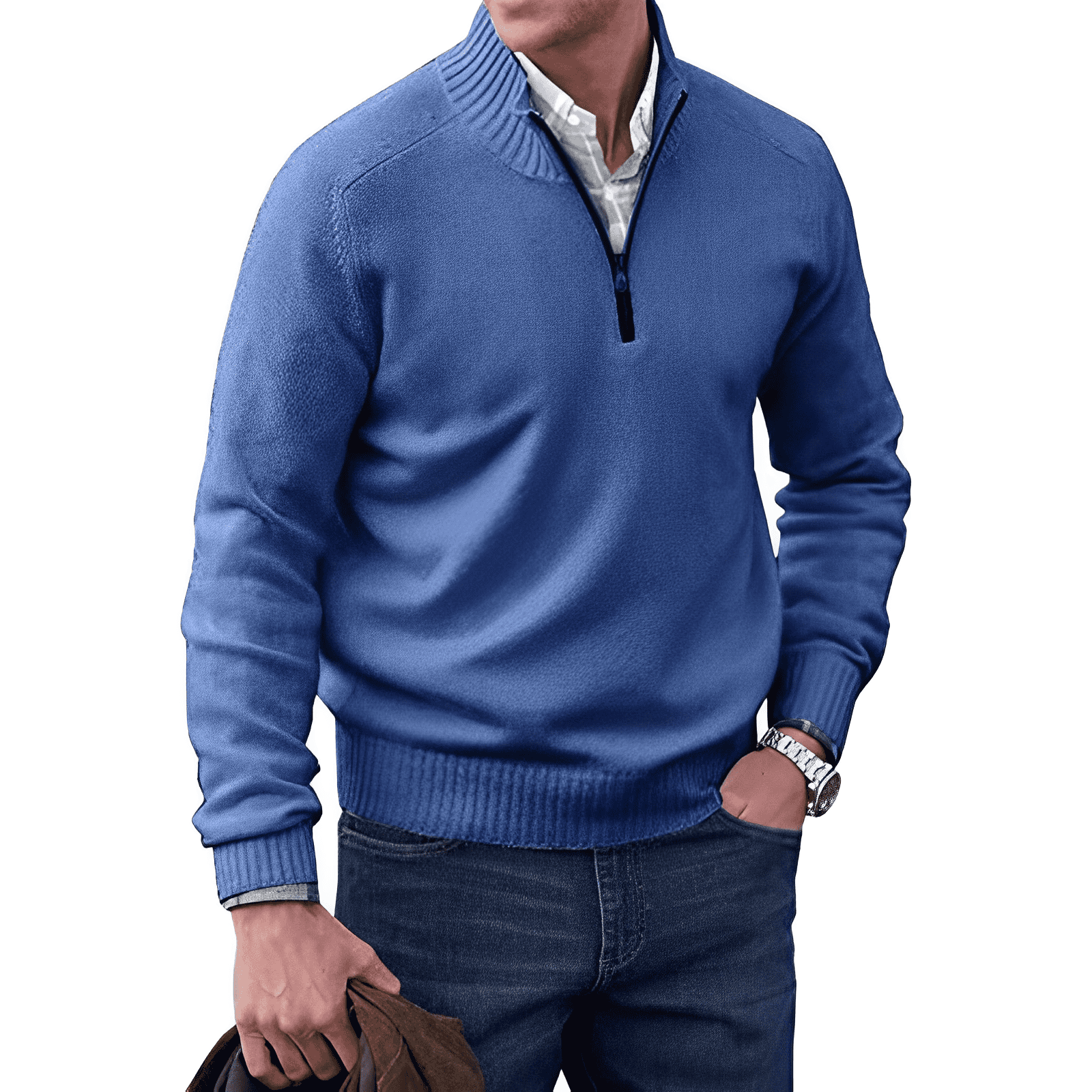 Martin – Luksusa Vīriešu Pulovers ar Polo Zipsu